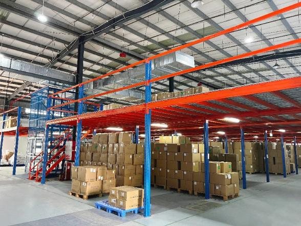 Finished goods warehouse with racking